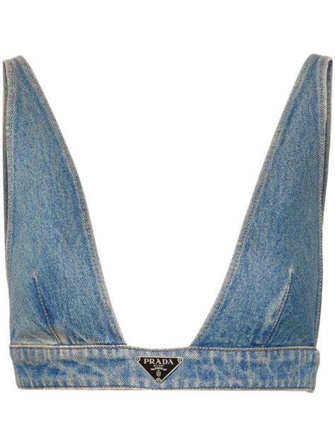 top cropped prada|prada denim top.